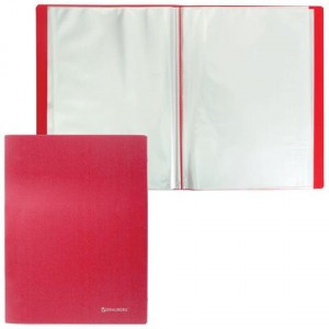 Папка  30 вклад. BRAUBERG "Бюджет" красная, 0,5мм