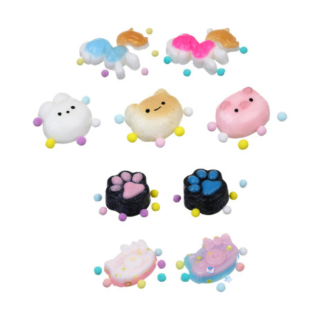 ИГРОЛЕНД Игрушка антистресс сквиш-мялка "Сладости" 5х5 см, TPR, ПЭ, 8 дизайнов