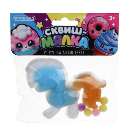 ИГРОЛЕНД Игрушка антистресс сквиш-мялка "Сладости" 5х5 см, TPR, ПЭ, 8 дизайнов