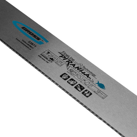 Пильное полотно для прецизионного стусла "Piranha", 600 мм, каленый зуб 2D, 24 TPI Gross