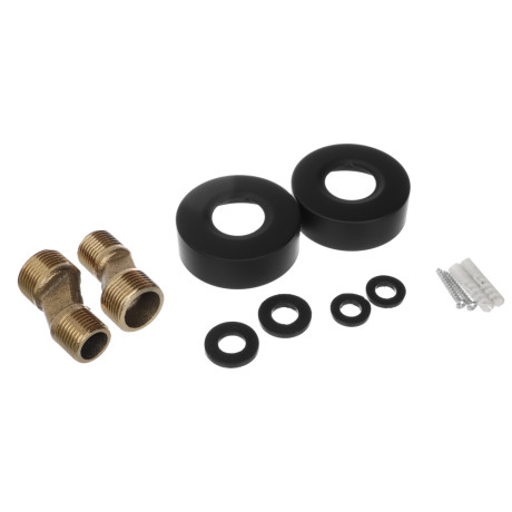 RAIN Смеситель для ванны Кристал, короткий излив, душ. набор, кран-буксы 1/2, латунь, черный