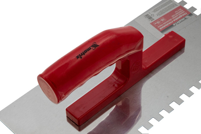 Гладилка из нержавеющей стали, 280 х 130 мм, зеркальная полировка, пластмассовая ручка, зуб 8 х 8 мм Matrix