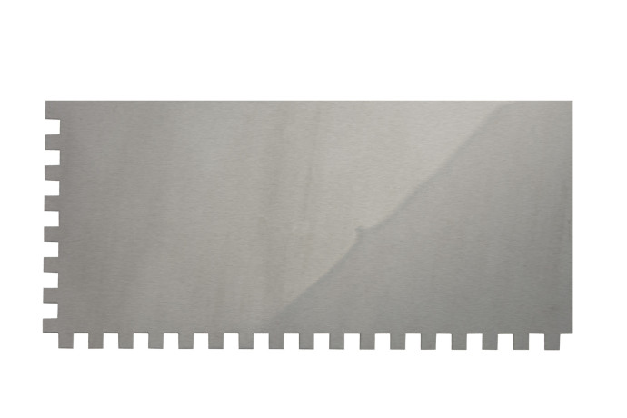 Гладилка из нержавеющей стали, 280 х 130 мм, зеркальная полировка, пластмассовая ручка, зуб 8 х 8 мм Matrix