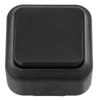 Bylectrica ПРАЛЕСКА АКВА выкл. ОУ 1 кл. 6А черный. пластик, IP54 (А16-222 черный)