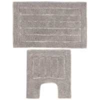 VETTA Набор ковриков для ванной и туалета 40x60+40x40 см, хлопок, серый, SI-9976, (Индия)