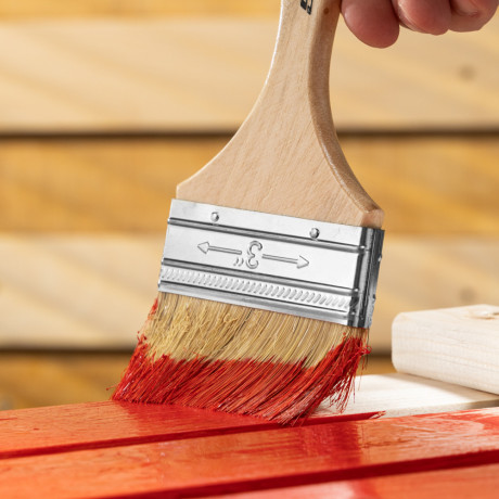 Кисть плоская Slimline 3" (75 мм) натуральная щетина, деревянная ручка Sparta
