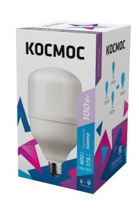 КОСМОС ЛОН A160 высокомощ E27 100W 8500lm 6500K 6K  270*160 перех на Е40 в компл LksmHWLED100WE2765
