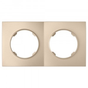 Bylectrica РЕТРО ПРОВАНС квадрат Рамка 2 мест. корп. ABS, (ЮЛИГ.735212.498 шампань)