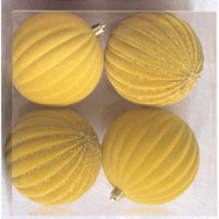 Набор елочных украшений 10RDC4/H82-6 10 см 4 шт Шары БАРХАТ МЕДОВЫЙ