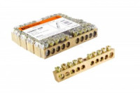 TDM Шина &quot;N&quot; нулевая 6х9мм 22/1 (22 группы/крепеж по центру) никелированная SQ0801-0310