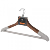 Вешалка-плечики 44,5см, деревянная, флокированная, 2шт/уп, темно-коричневый 107908 Leonord