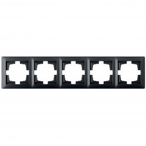 Bylectrica СТИЛЬ Рамка 5-х мест. черный графит, (ЮЛИГ.735212.297 черный графит)