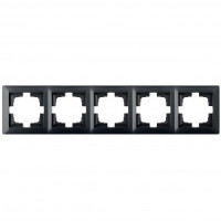 Bylectrica СТИЛЬ Рамка 5-х мест. черный графит, (ЮЛИГ.735212.297 черный графит)