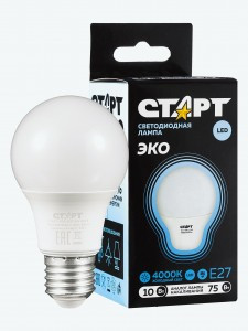 СТАРТ ЭКО ЛОН E27 10W(800lm) 4000K 4K 110х60 матовая пластик WS