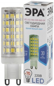 ЭРА стандарт G9 220V 9W (720lm) 4000K 4K 52х16 кукуруза LED JCD-9W-CER-840-G9