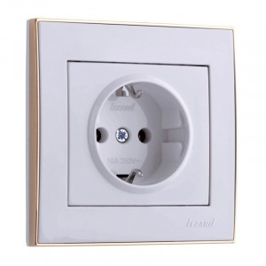 Lezard RAIN роз. СУ 1 мест. бел. с бок. вст. золото, земля, керамика (корпус PC) 703-0226-122