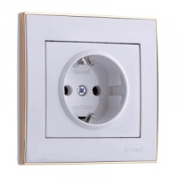 Lezard RAIN роз. СУ 1 мест. бел. с бок. вст. золото, земля, керамика (корпус PC) 703-0226-122