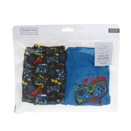 GALANTE Трусы-боксеры для мальчиков 2 шт, р.110-116, 95%хлопок, 5%спандекс, разноцветный, НБ25-25
