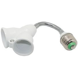 Ecola патрон-переходник гибкий с цоколя E27 на 2хE27 150мм Белый A7F27WEAY (6!)