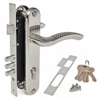 Замок врез 2227-NI/S  Apecs (хром/сатин) с ручками, личина-60мм  \10