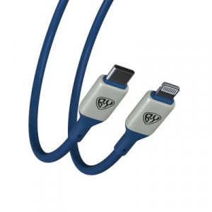 BY Кабель для зарядки Space Cable Pro Type-C - iP, 2.4А, 1м, Быстрая зарядка, штекер металл, синий
