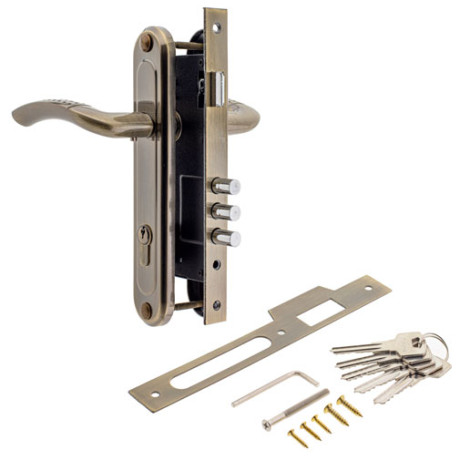 Замок врез 2226/70-AB  AVERS (бронза) с ручками, личина-70мм  \10