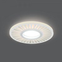 Gauss BL137 св-к встр. Gu5.3, 3W 3000K 4K круг/узор белый d190