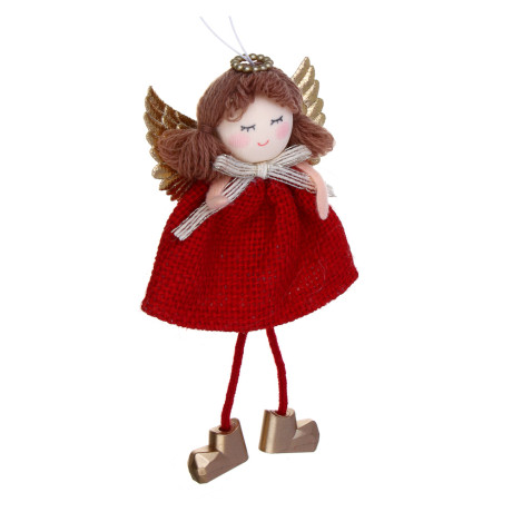 СНОУ БУМ Сувенир елочный Ангел 15 см, полиэстер, красный, 3 вида