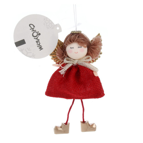 СНОУ БУМ Сувенир елочный Ангел 15 см, полиэстер, красный, 3 вида