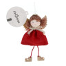 СНОУ БУМ Сувенир елочный Ангел 15 см, полиэстер, красный, 3 вида