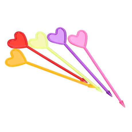 Пика для канапе 8 см (30 шт./уп.) Сердце пластик