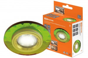 TDM GU5.3 MR16 50W св-к встр 03-03 12/220В мульти/зол декор стекло (10!) SQ0359-0048
