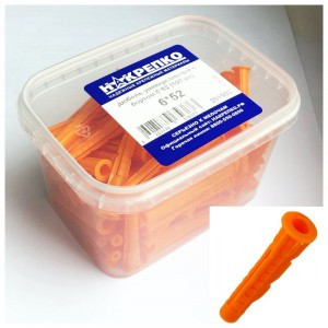 Дюбель универсальный с бортом 6*52 (100 шт EC) (цена за уп) НАКРЕПКО 201903