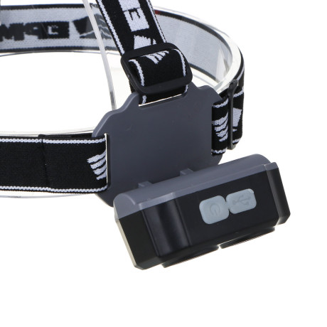 ЕРМАК Фонарь налобный, 2 P30 LED +3 SMD, 5 режимов, 1200мАч, 7,2х4,8х4см, USB кабель, пластик