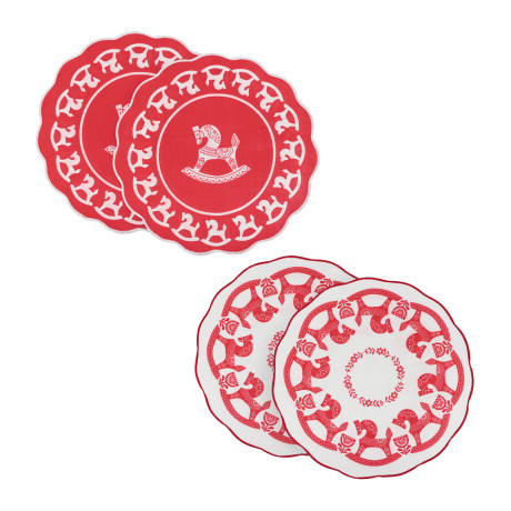 PROVANCE Красный конь Салфетки сервировочные, 2шт в комплекте, 38см, 100% полиэстер, 2 дизайна