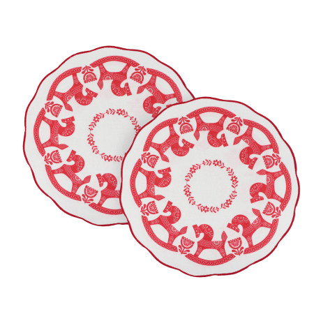 PROVANCE Красный конь Салфетки сервировочные, 2шт в комплекте, 38см, 100% полиэстер, 2 дизайна