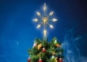 Звезда на елку ULD-H1525-009/STB/2AA WARM WHITE STAR-5 15x25см, 2xAA (не в/к) IP20 Uniel