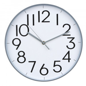 Часы настенные круглые, пластиковая оправа и стеклянная линза, d30 см., арт08-52