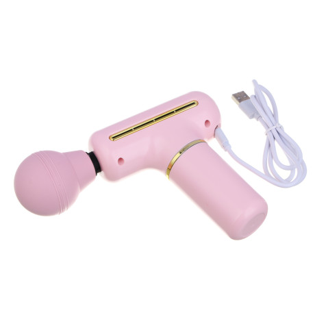 LEBEN Массажёр перкуссионный, 4 режима, розовый, 1200 мА/ч, сила удара 10-12кг