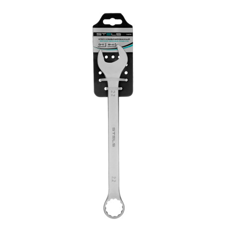 Ключ комбинированный, 22 мм, CrV, матовый хром Stels