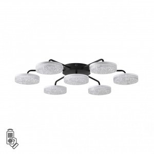 LUMION 8236/7CL LEDIO LN25 черн., мет./акрил люстра св/д управл. LED 90W 2K-4K-6K пульт ДУ DIDANA