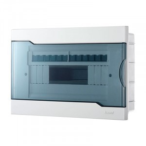 Lezard бокс (корпус) пластик ЩРВ-П-12 мод. встраиваемый БЕЛЫЙ с дымчатой дверцей IP40 730-1000-0