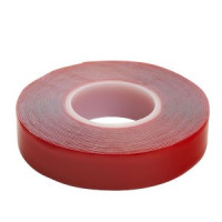 STEKKER скотч акриловый двусторонний 0,8x18мм,длина 5м, прозр. , красная подложка INTP5-0818-5 39146