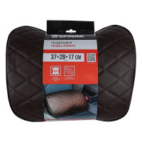 ЕРМАК / NG Подушка под спину, искусственная кожа, эластичная лента, 37х28х17 см, коричневый