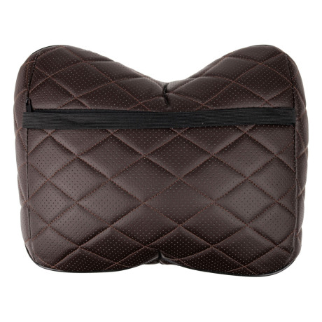 ЕРМАК / NG Подушка под спину, искусственная кожа, эластичная лента, 37х28х17 см, коричневый