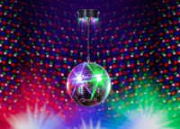 Система св/д (светильник-ШАР вращ.) B52 "RAINBOW" зеркальн шар d20см подвес RGB 2реж. (АА*3шт/4.5В)