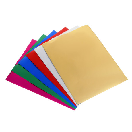FLOMIK Бумага цветная фольгированная, А4, 80гр/м2, 6 листов, 6 цветов