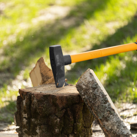 Колун-кувалда 3000 г, кованая, фибергласовая рукоятка c TPR покрытием, 880 мм Denzel