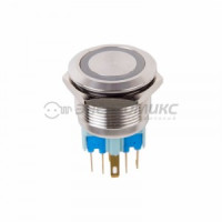 Rexant Кнопка  антивандальная O22 12В Фикс (6с) ON-OFF/OFF-ON подсв/красная,36-3510