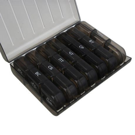 Бокс для таблеток тм VETTA, 21 ячейка, пластик, 15.6x12x4.2см